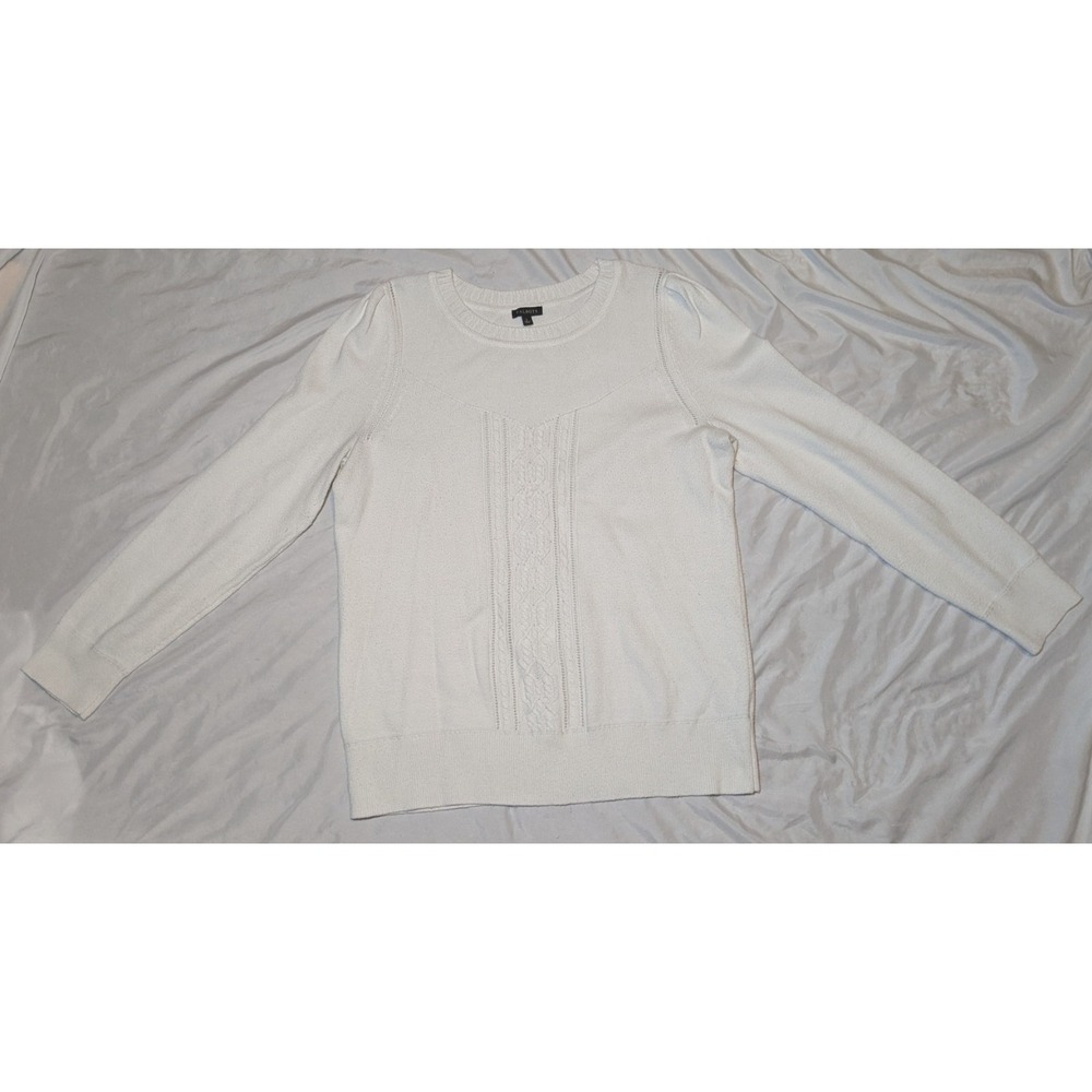 Talbots Women's Cream/White Knit‎ Sweater Size Large